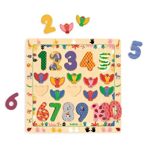 Formaillesztő, formaberakó - 1-től 10-ig kirakó - Puzzle 1 - 10