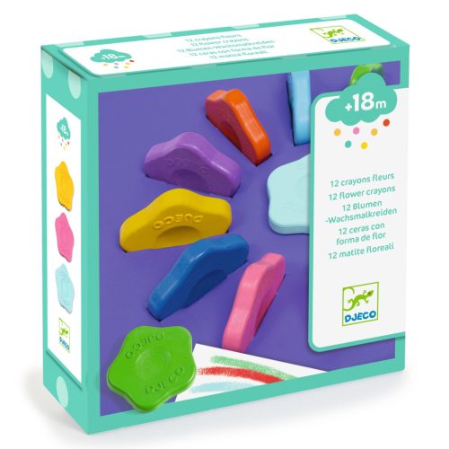 Marokkréta készlet - 12 színű virágforma - 12 flower crayons for toddlers
